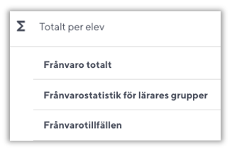 Sammanställningar-Totalt per elev-Frånvarotillfällen