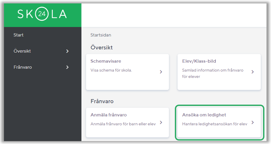 Widget för ledighetsansökan