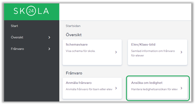 Widget ansöka om ledighet